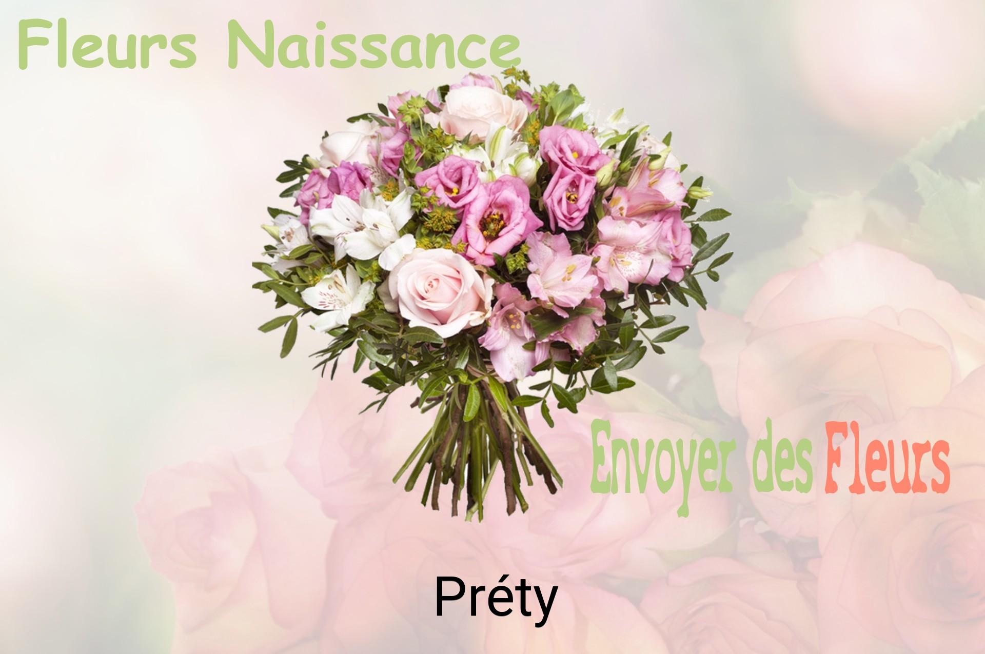 Bouquet de fleurs de naissance livré à Préty