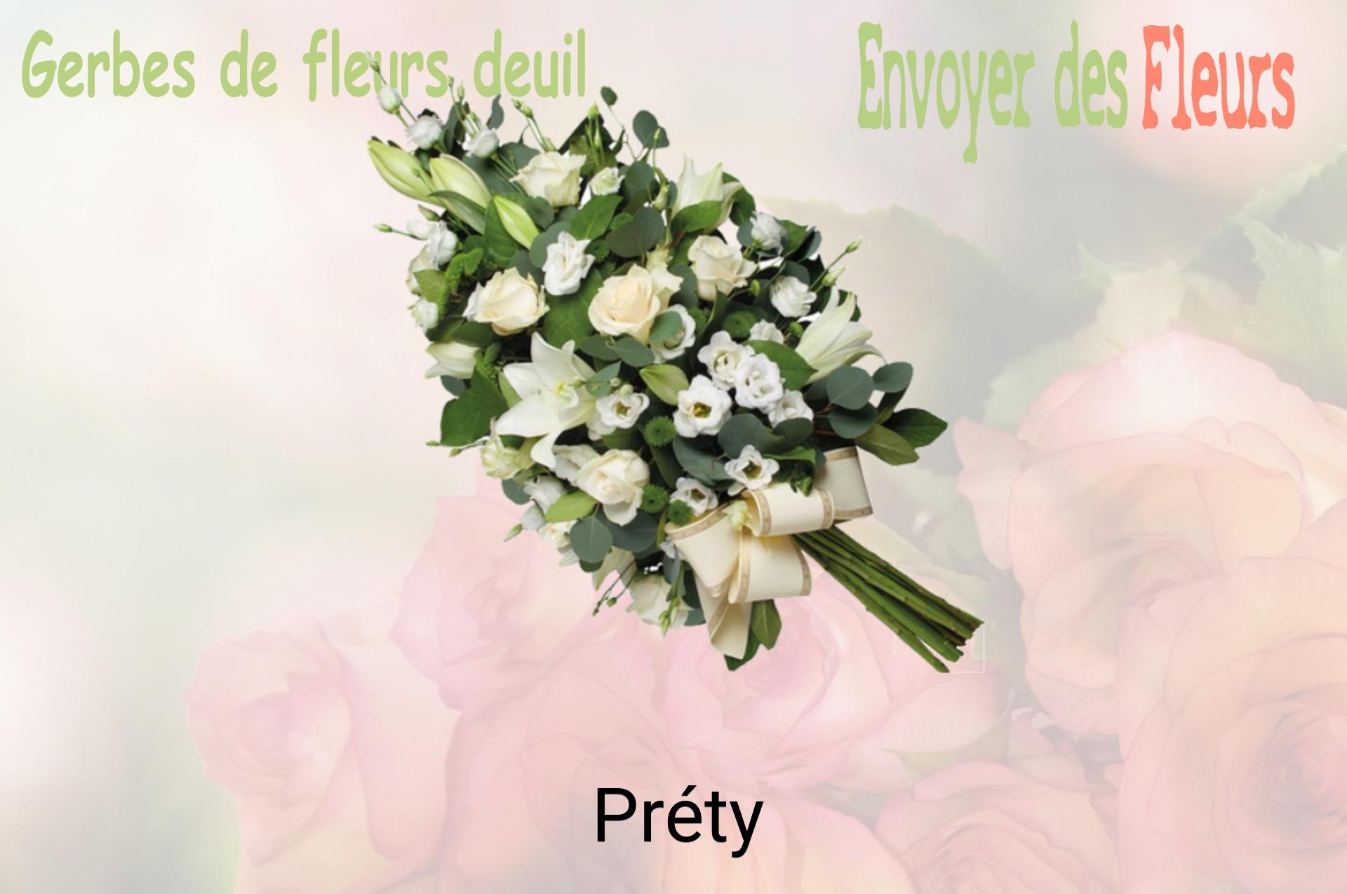 Gerbe de fleurs de deuil livrée à Préty